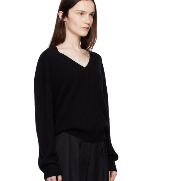 🍂NWT ANINE BING Lee Black Sweater 100% Cashmere - Picture 4 of 11